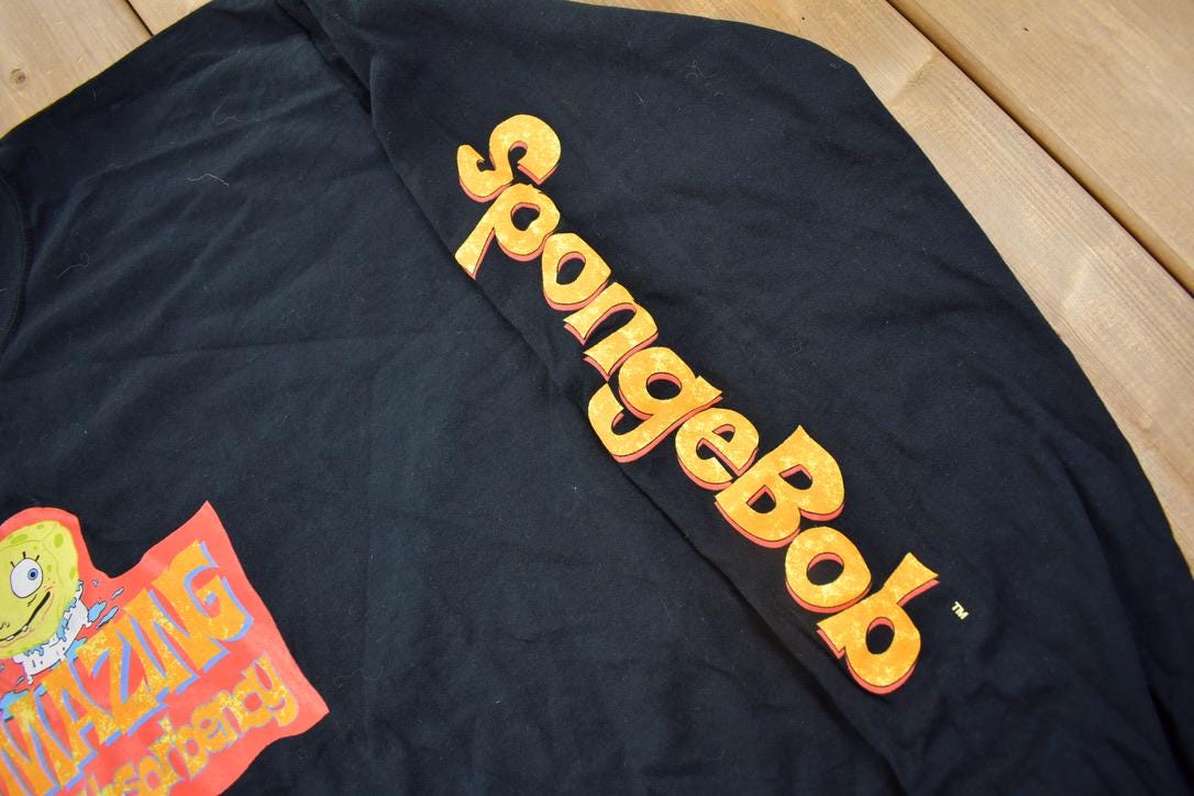 Vintage 2001 The Amazing Mr Absorberncy Sponge Bob long Sleeve Graphic T-Shirt