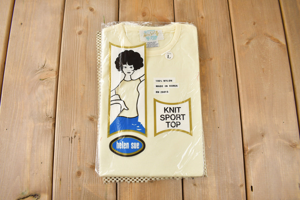 True Vintage 1960s Deadstock Helen Blank Yellow Nylon T Shirt