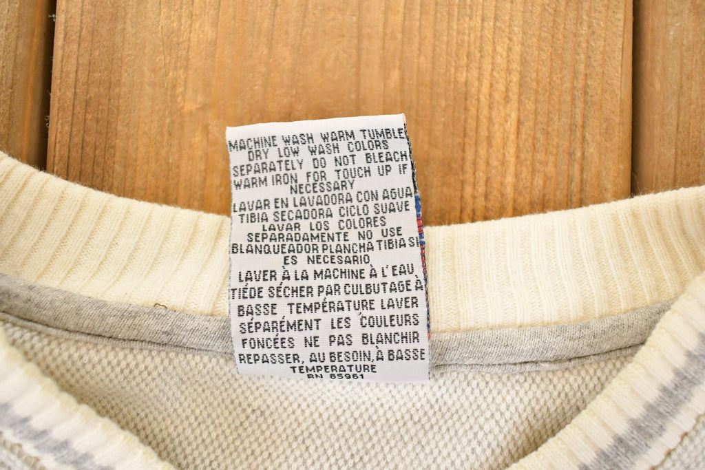 Vintage 1990s Notre Dame Embroidered University V Neck Sweatshirt Men's L