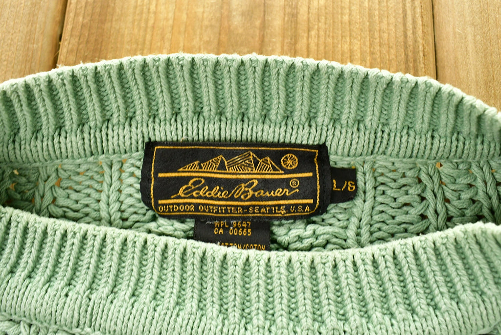 Vintage 1990s Eddie Bauer 3D Cable Knitted Women's Sweater  Vintage 90s Crewneck  Outdoor  Sweatshirt  Abstract Graphic