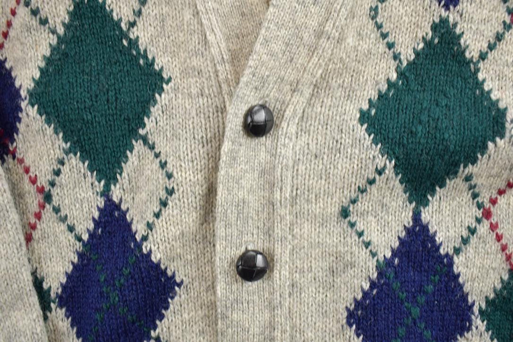 Vintage 1990s Preswick Moore 100% Shetland Wool Knit Cardigan Sweater