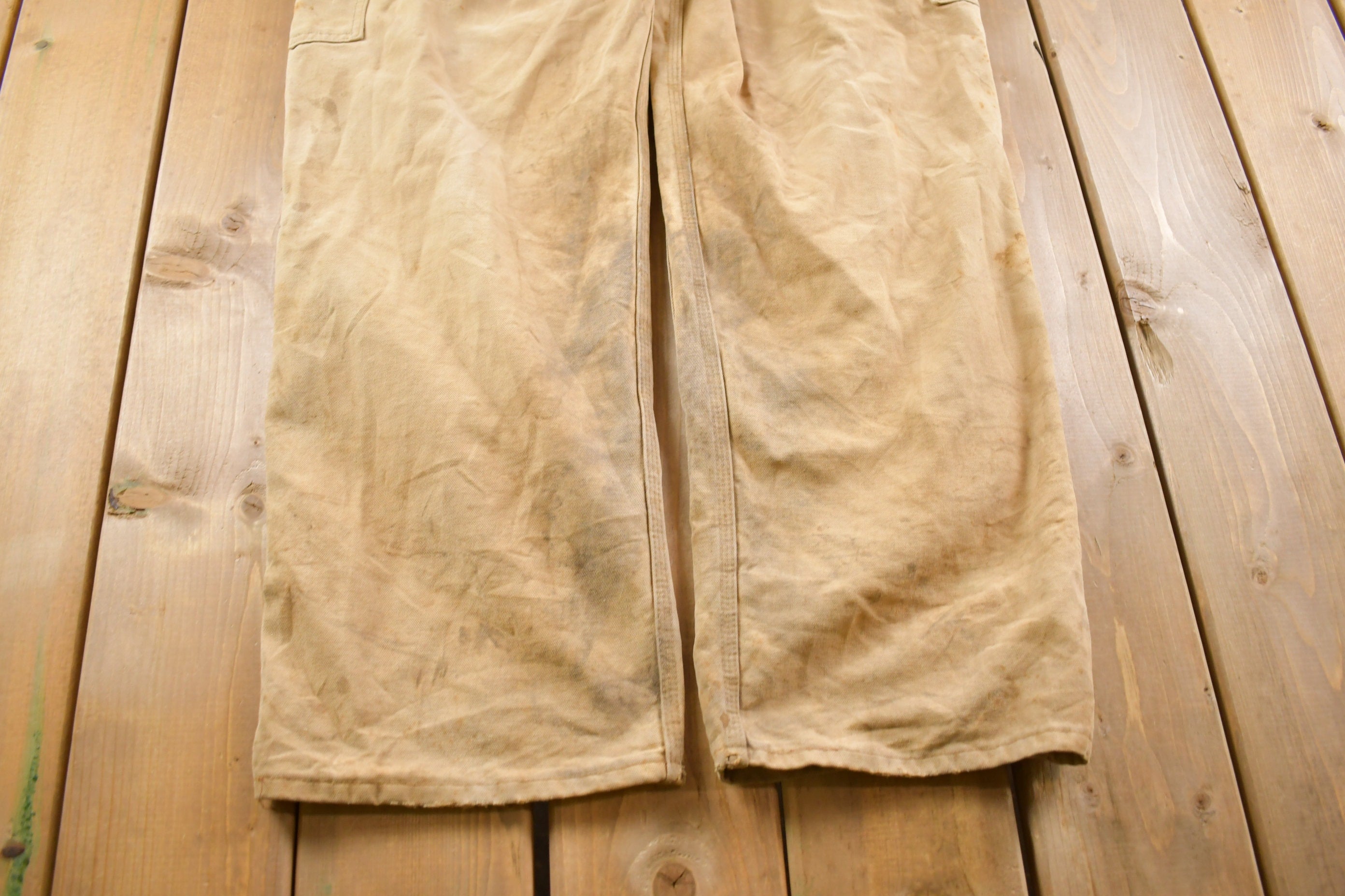 Vintage 1990s Distressed Carhartt Double Knee Canvas Overalls Size Medium  True Vintage  Utility Overalls  Streetwear  Vintage Workwear