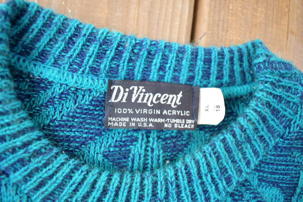 Vintage 1980s Di Vincent Snow Flake Design Knitted Crewneck Sweater