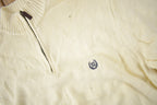Vintage Y2K Chaps Embroidered Logo Quarter Zip Knit Sweater Size XL