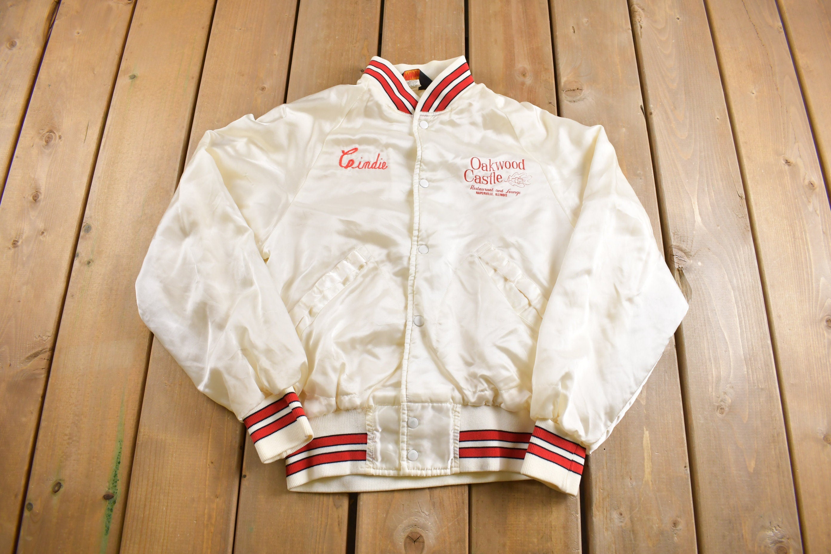Vintage 1980s Oakwood Castle Satin Uniform Jacket