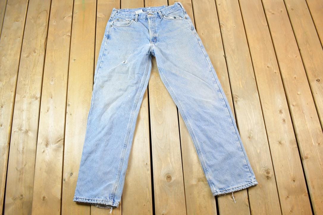 Vintage 1990s Carhartt Denim Lined Work Jeans Size 34 x 34