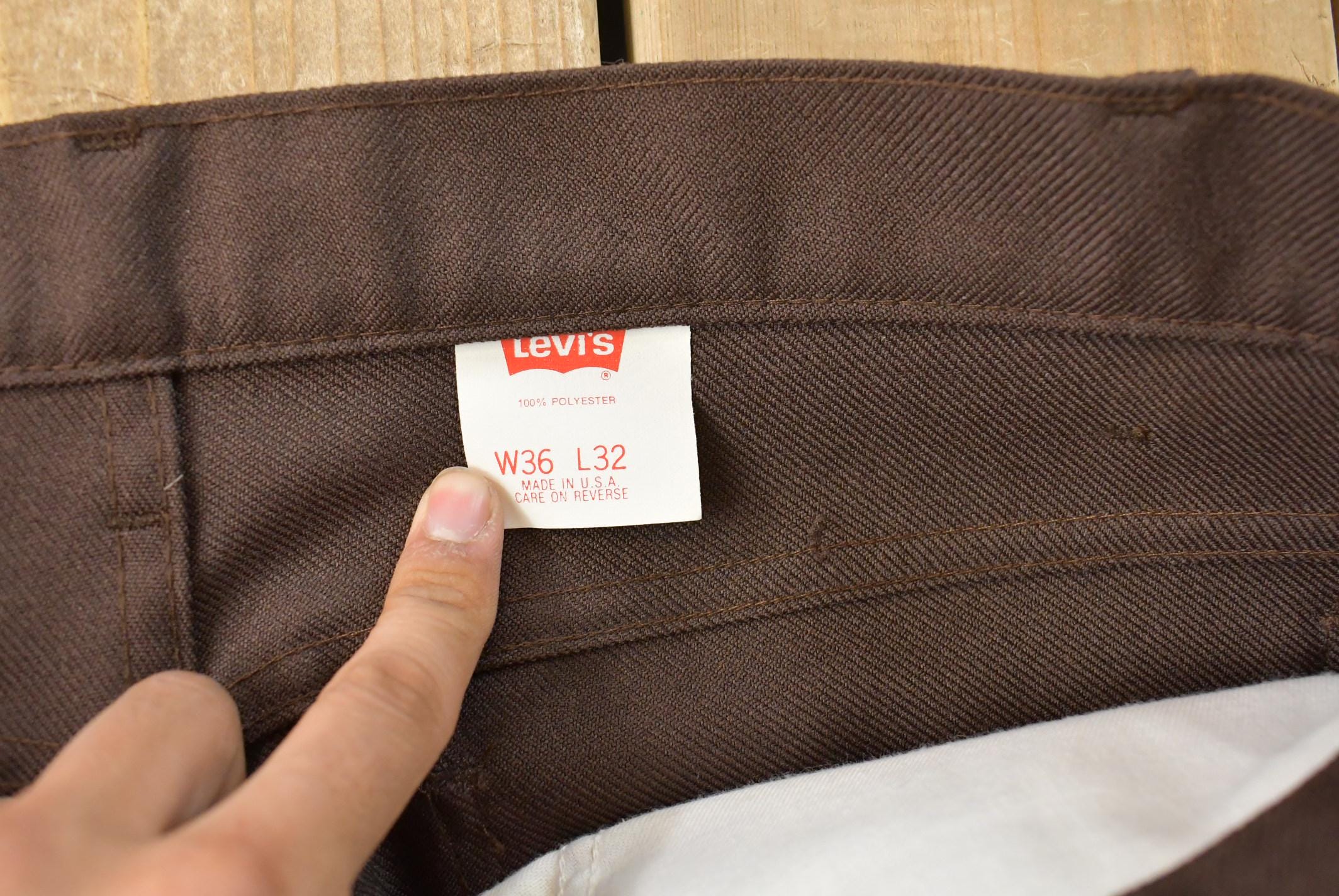 Vintage 1960s Levi's Slacks Brown Flare Bell Bottom Pants Men's 35 x 32 /