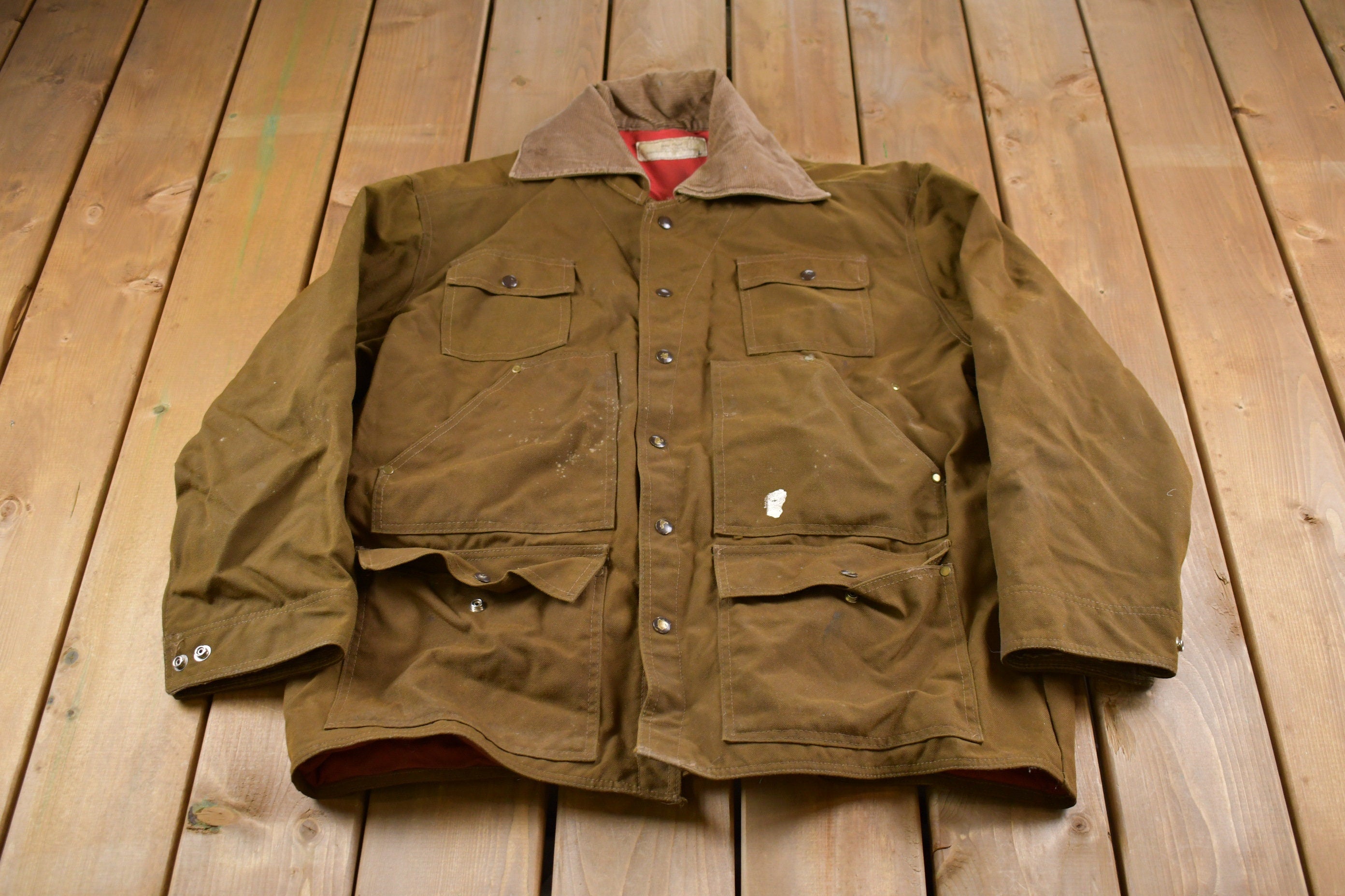 Vintage 1980s Corduroy Collar Chore Jacket