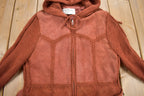 Vintage 1980s 3D Cable Knit Cowhide Leather Jacket