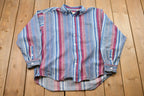 Vintage 1980s Creative Edge Striped Button Up Shirt
