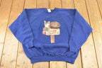 Vintage 1990s Cute Mailbox Kitty Souvenir Crewneck Sweatshirt Womens M