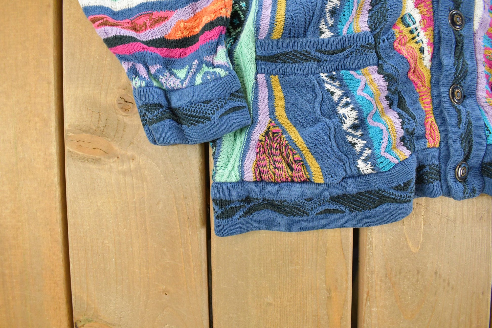 Vintage Coogi Australia 3D Cable Knit Cardigan Sweater Men's Small