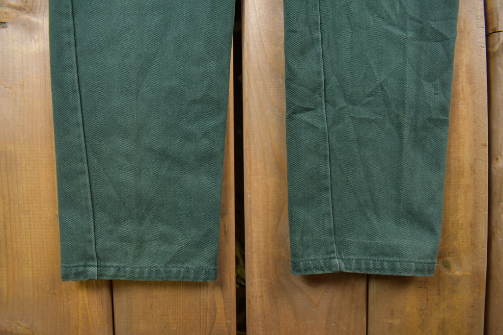 Vintage 1990's NY Line Green Denim Pants 30 x 30 / Made in USA / American Vintage / Streetwear Fashion / Vintage Pants