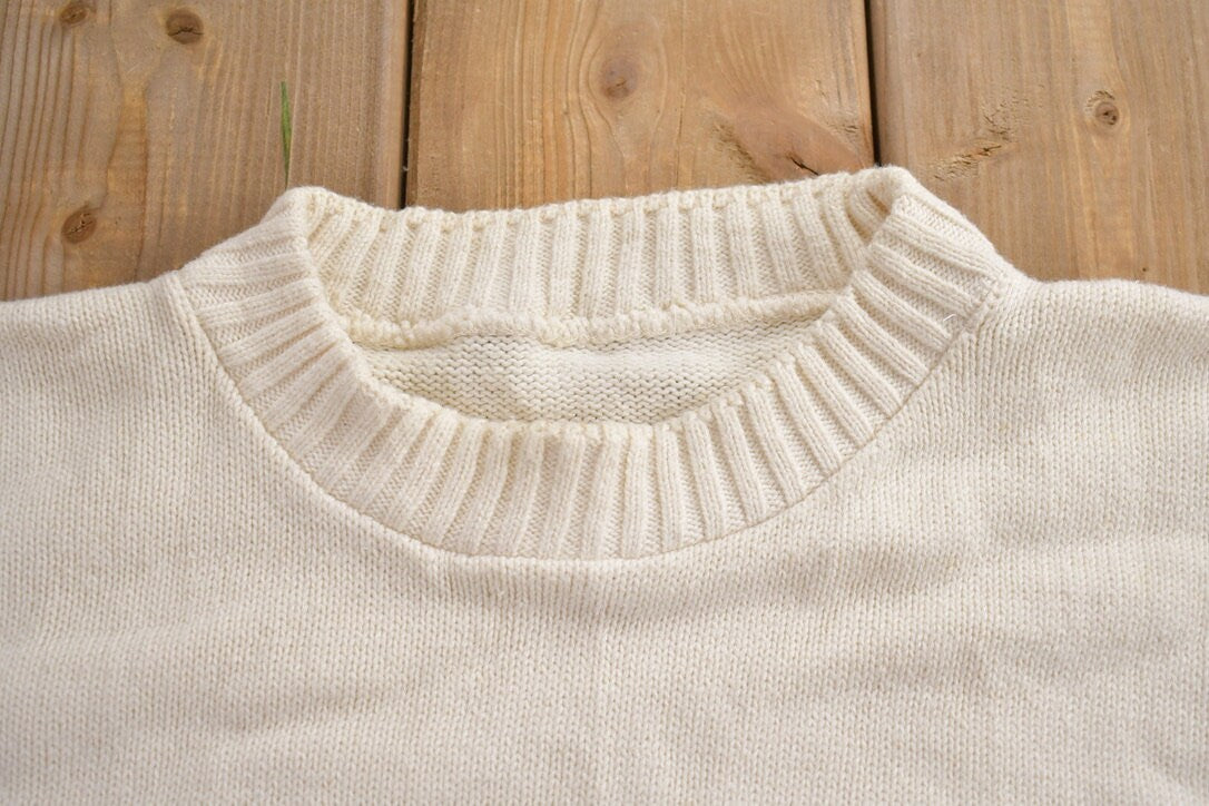 Vintage 1990s 3D Knit Crewneck Sweater / Vintage 90s Crewneck / All Over Pattern / Colorful / Sweatshirt / Abstract Pattern / Knitted