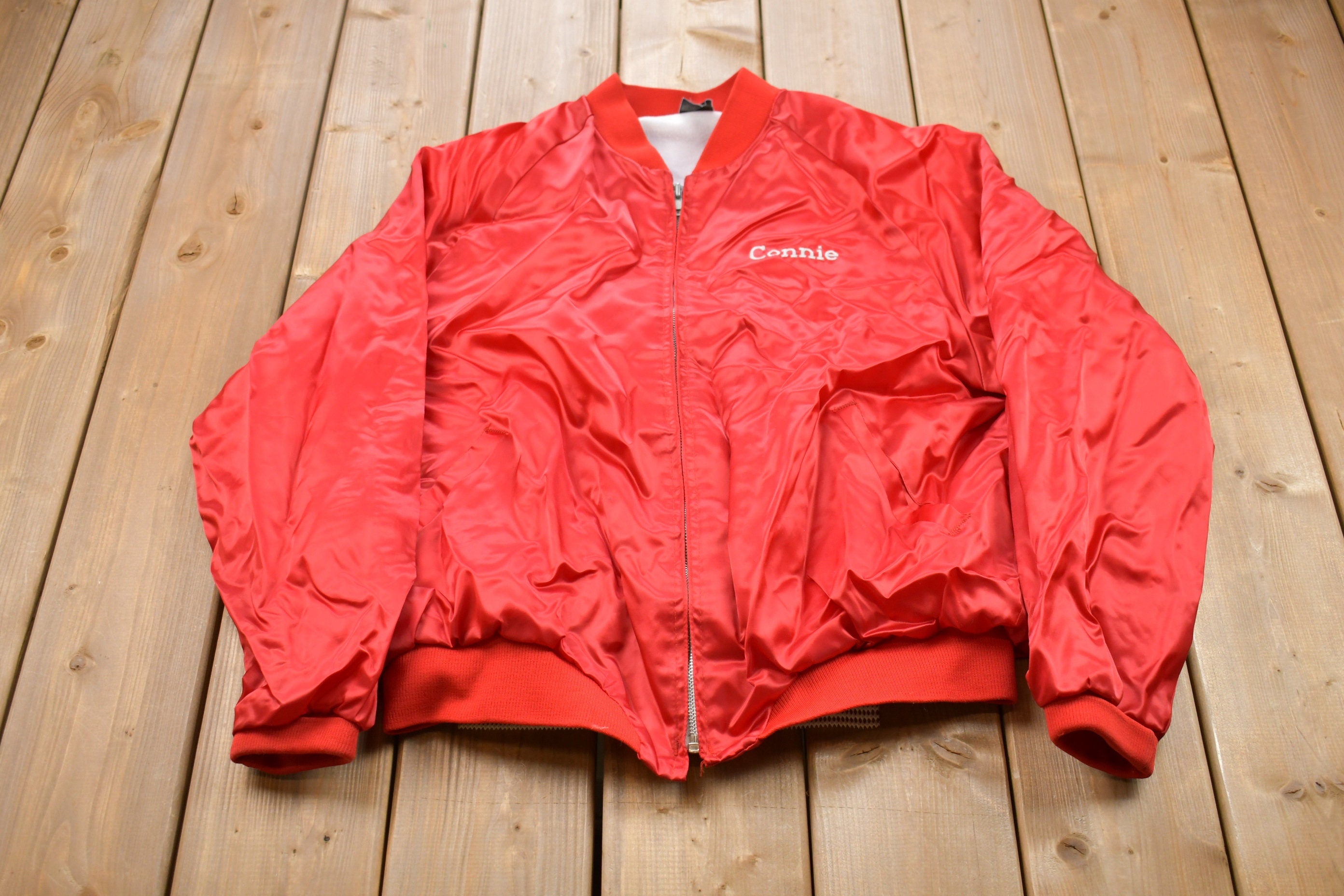 Vintage 1990s Sailing Centre Satin Bomber Jacket