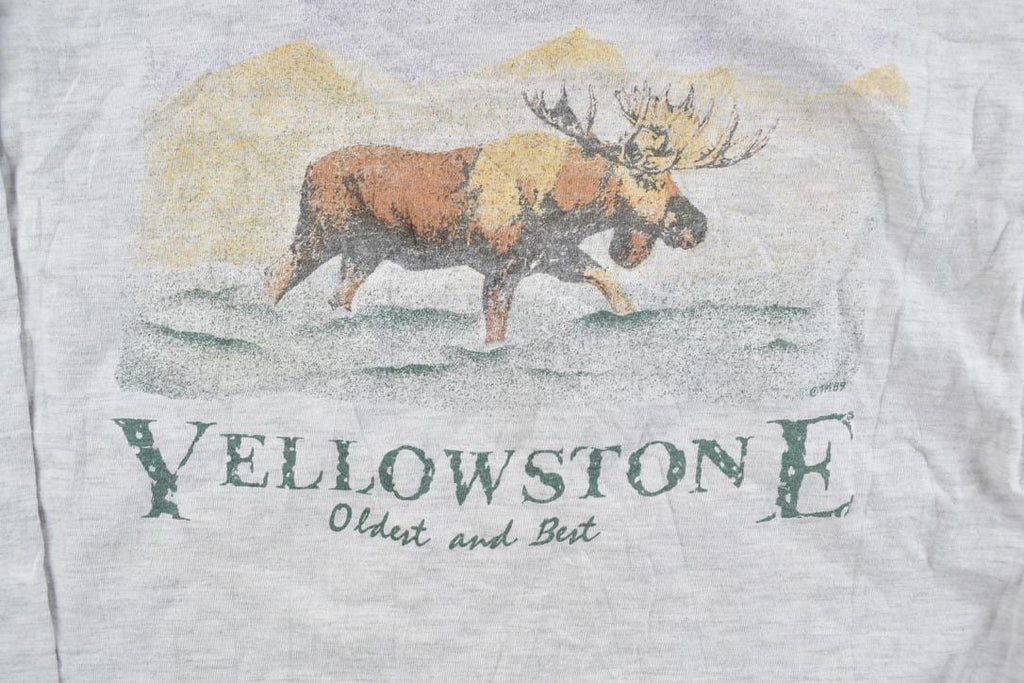 Vintage 1990s Yellowstone National Park Moose Souvenir Long Sleeve T-Shirt