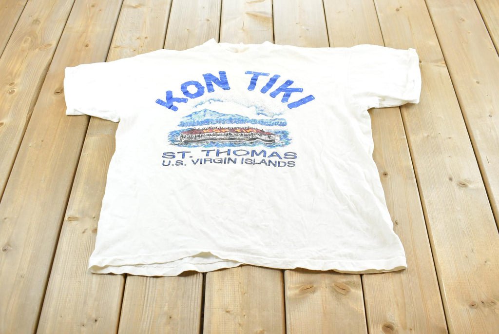 Vintage 1990s Kon Tiki St Thomas US Virgin Islands Glass Bottom Boat Souvenir Travel T-Shirt Mens M / 90s Single Stitch / Vacation