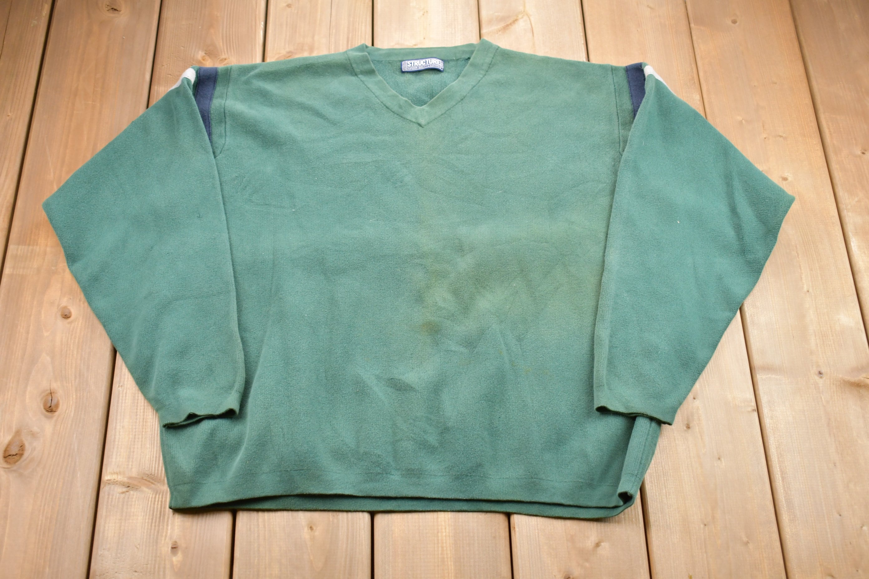 Vintage 1990s Structure V-Neck Crewneck Sweatshirt