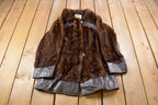 Vintage 1980's Joseph's Fur Salon Leather Paneled Chestnut Mink Fur Coat