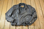 Vintage 1980s Leather Gold Biker Jacket - 44R