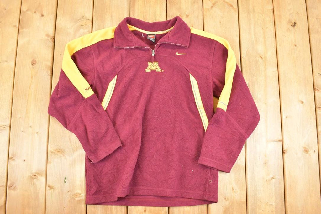 Vintage 1990s Nike Minnesota University Quarter Zip Fleece Outdoorsman Sweater Men's M