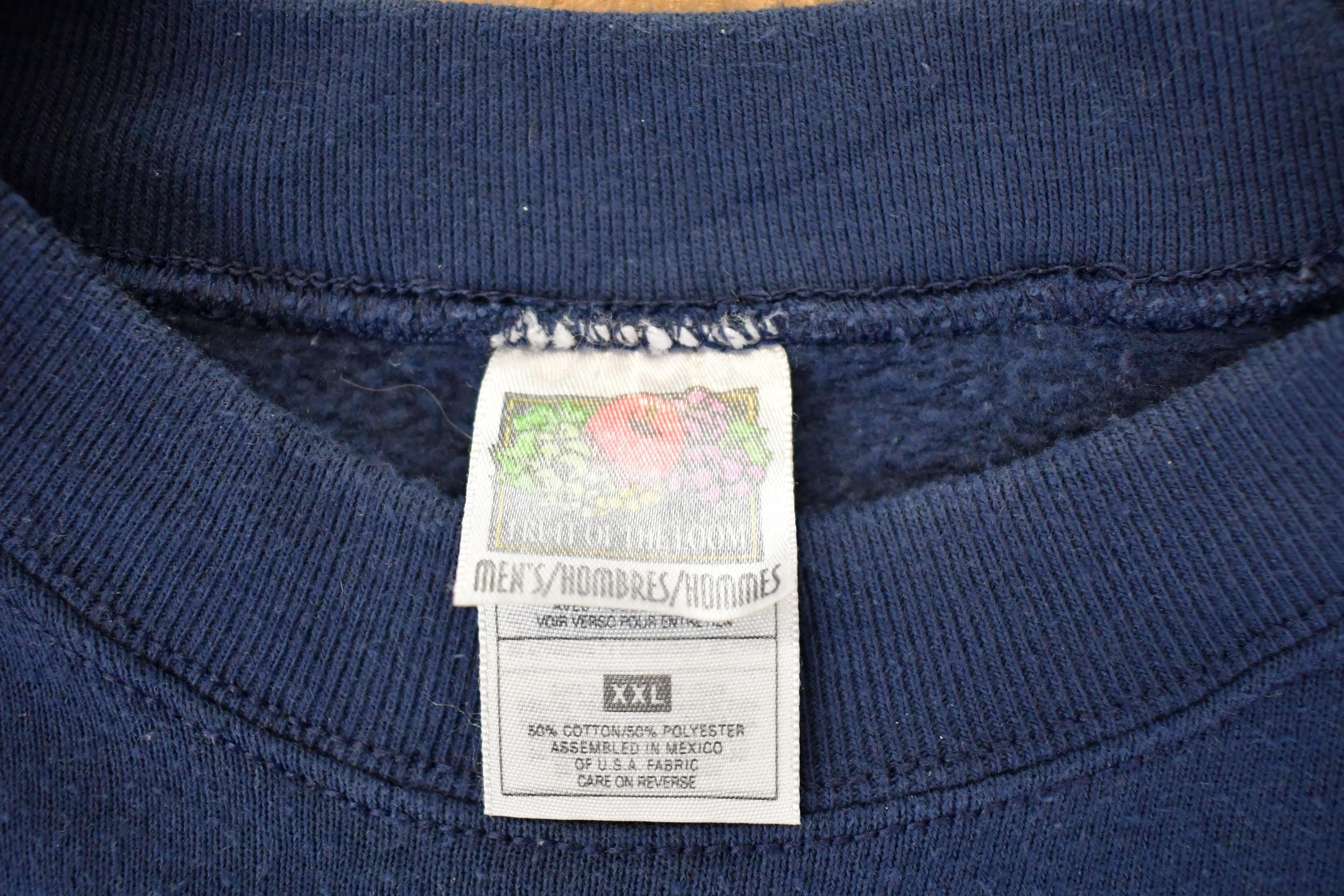 Vintage 1990s FOTL Navy Blank Crewneck Sweatshirt Mens XXL