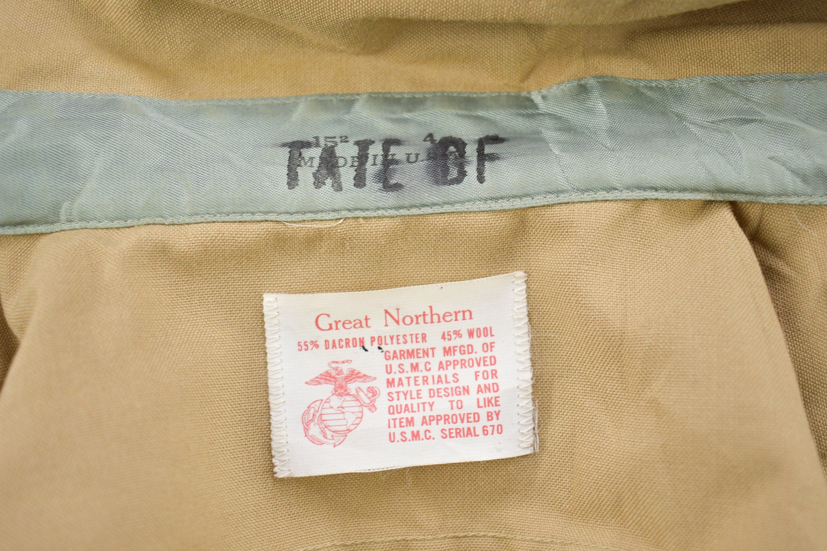 Vintage 1990s Great Northern USMC Blank Button Up Military Shirt