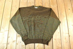 Vintage 1980s London Fog Abstract Tree Knit Crewneck Sweater