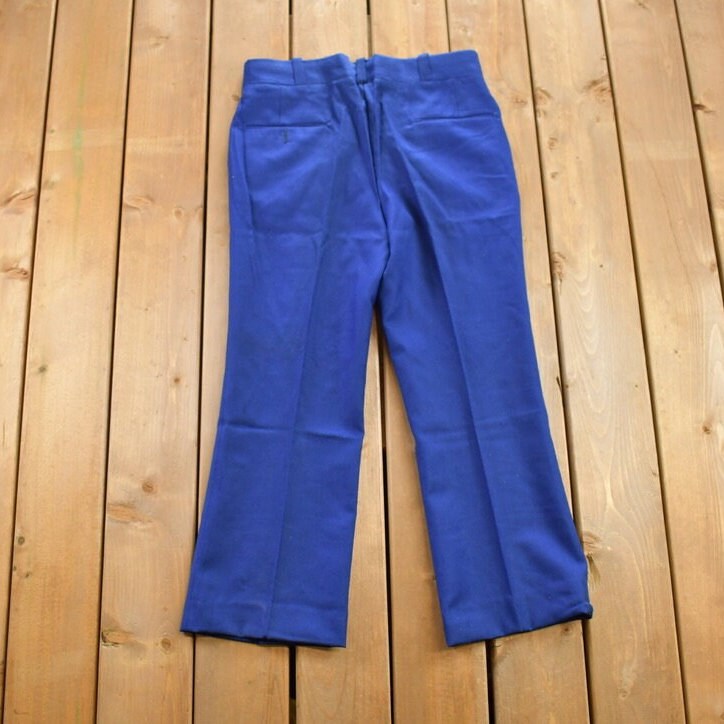 Vintage Blue Wool Trousers Size 34x27