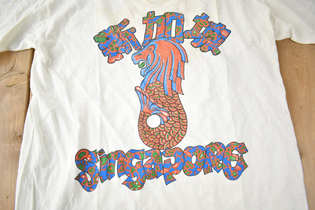 Vintage 1980s Singapore Souvenir Travel T Shirt