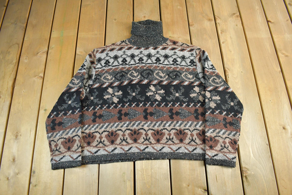 Vintage 1990s Reflections Knit Turtleneck Sweater Women's XL