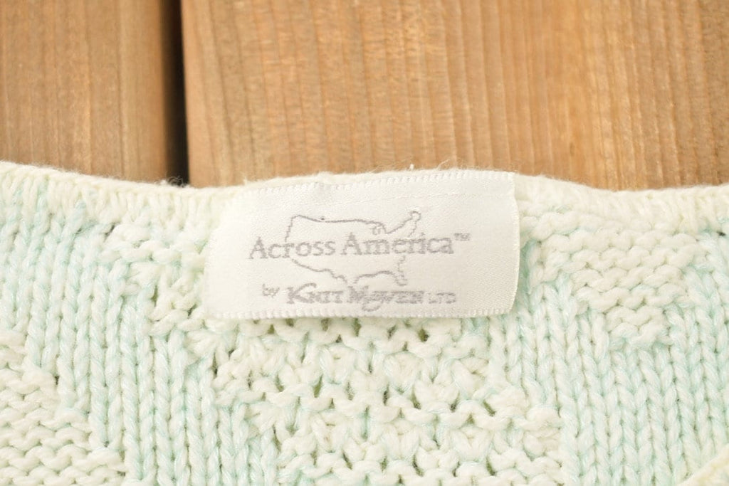 Vintage 1980s Across America Knitted Short Sleeve Sweater