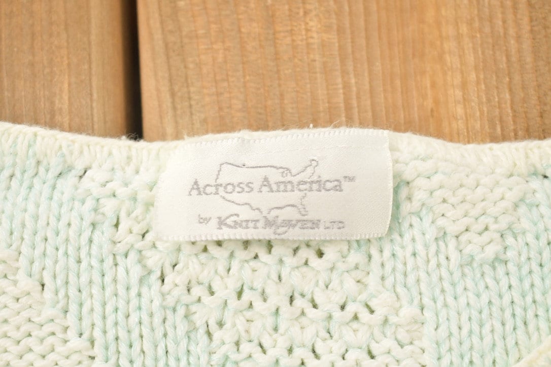 Vintage 1980s Across America Knitted Short Sleeve Sweater