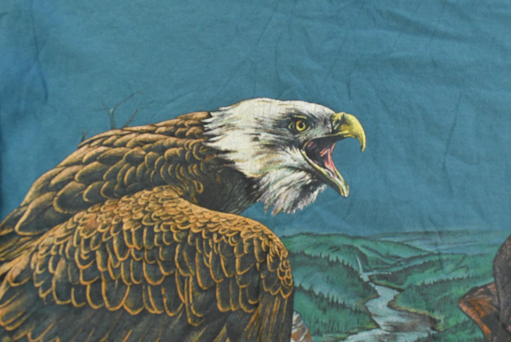 Vintage 1990s Bald Eagle Nature Graphic T-Shirt Men's XL