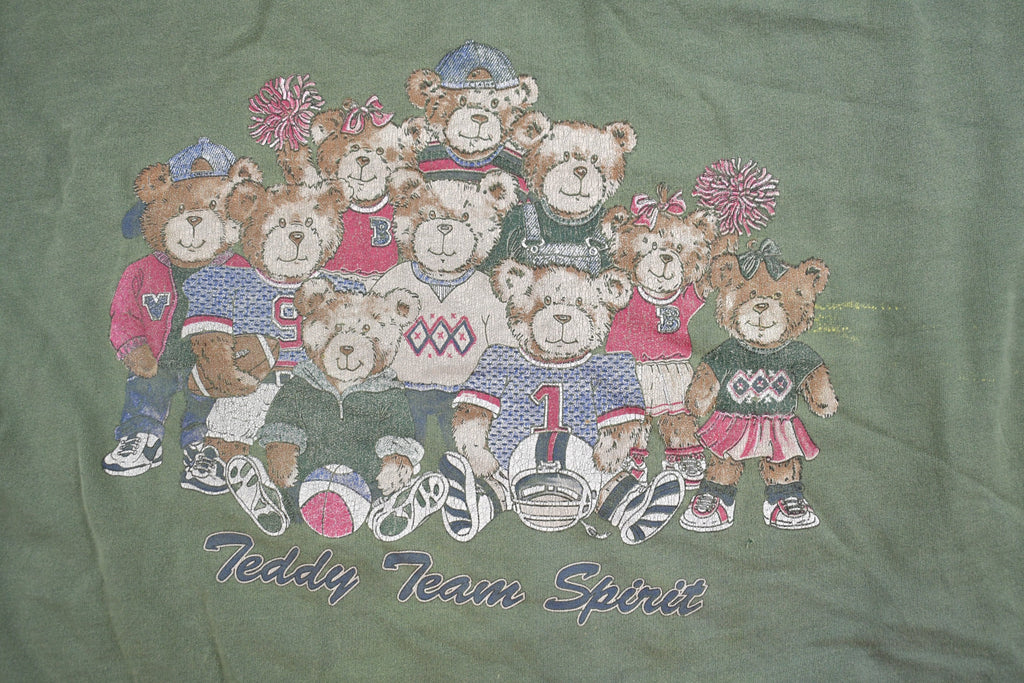 Vintage 1990s Chic Teddy Bear Sports Theme Crewneck Sweater