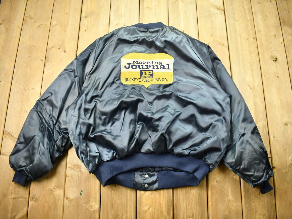 Vintage 1980s Morning Journal Buckeye Publishing Satin Bomber Jacket