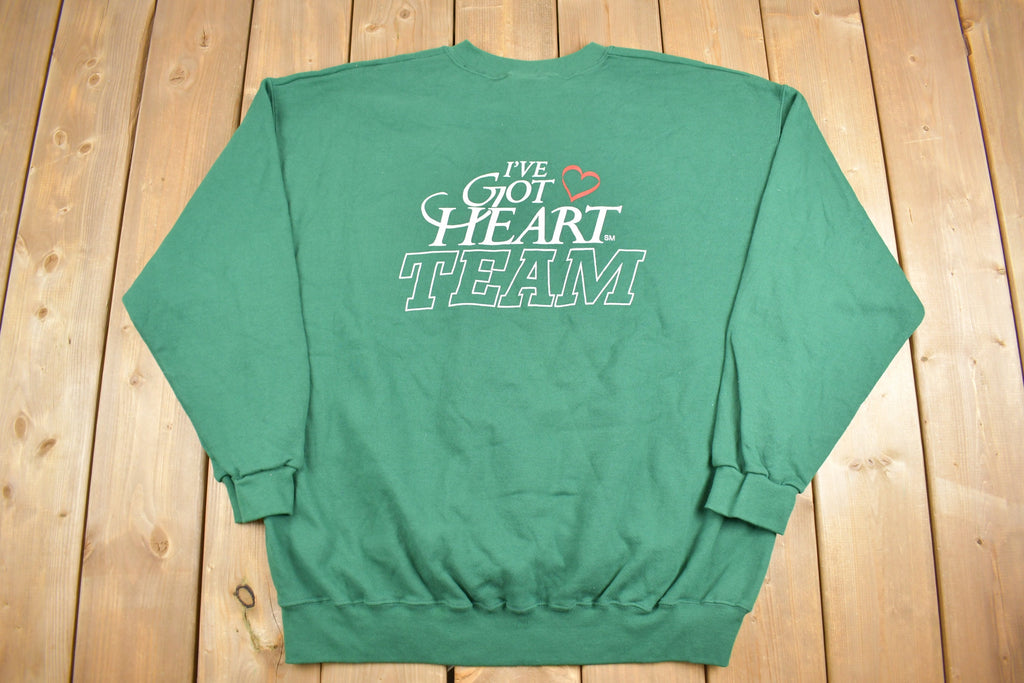 Vintage 1990s I Got Heart Team Graphic Crewneck Sweatshirt