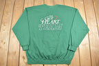 Vintage 1990s I Got Heart Team Graphic Crewneck Sweatshirt