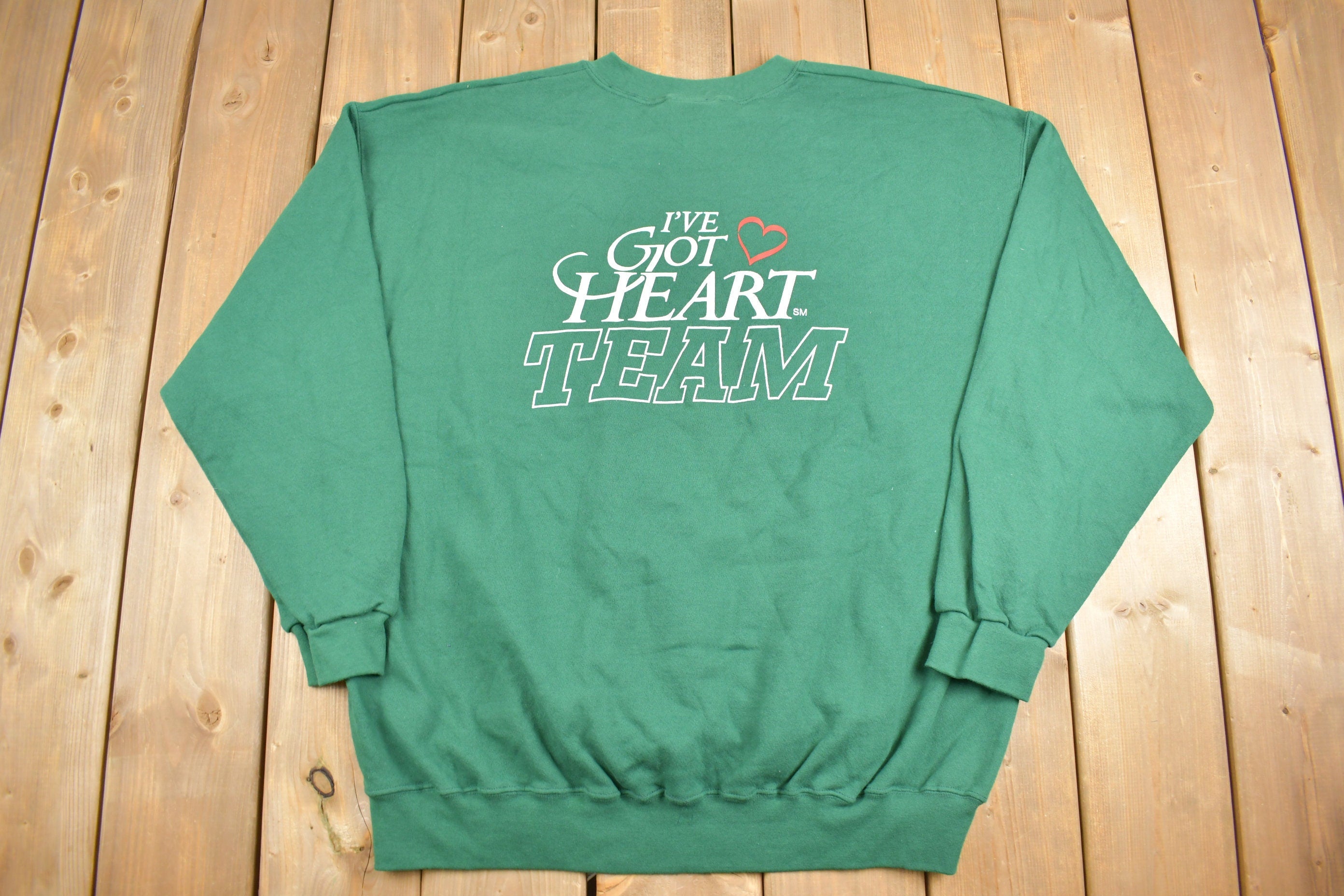 Vintage 1990s I Got Heart Team Graphic Crewneck Sweatshirt
