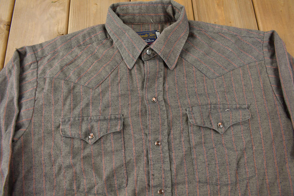 Vintage 1980s Panhandle Slim Western Style Striped Button Up Shirt