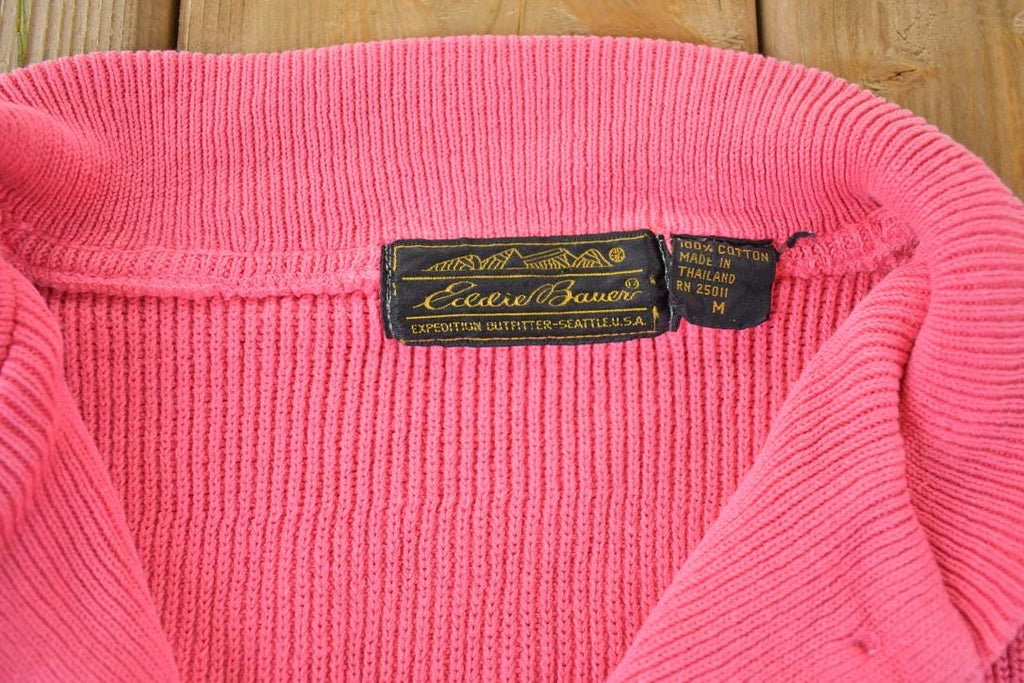 Vintage 1990s Eddie Bauer Knit Abstract Pattern Collared Crewneck Sweater