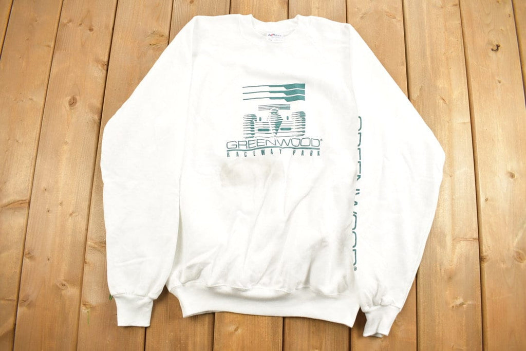 Vintage 1990s Greenwood Raceway Park Graphic Crewneck Sweatshirt