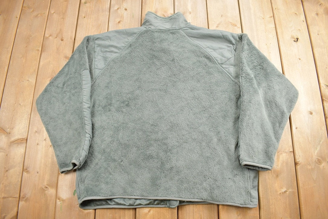 Vintage 1990s Military Cold Weather Fleece Sweater / Army / Gen III / Army Jacket / Deep Pile Fleece / Size X Large Regular