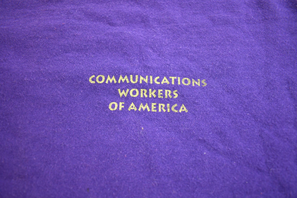 Vintage 1990s Communication Workers Of North America Graphic Tee Shirt Made In USA