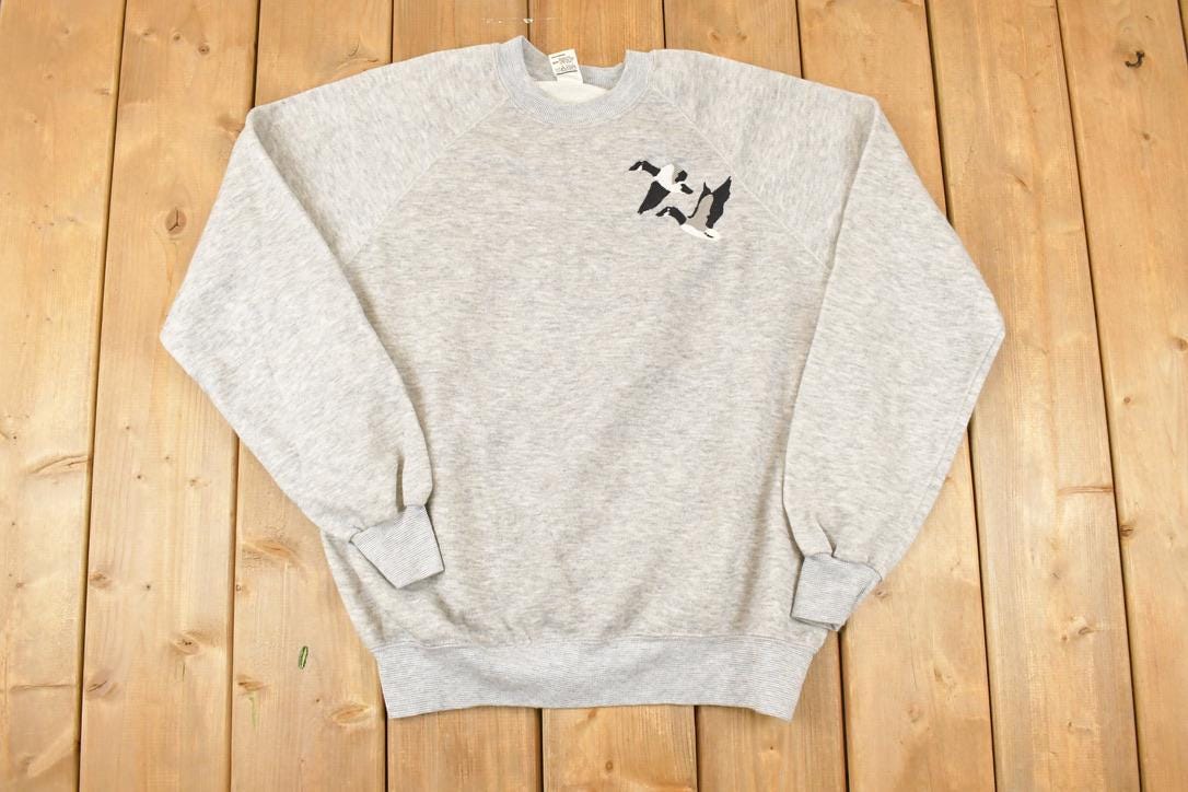 Vintage 1980s Sportswear Embroidered Goose Crewneck Sweatshirt Men's L