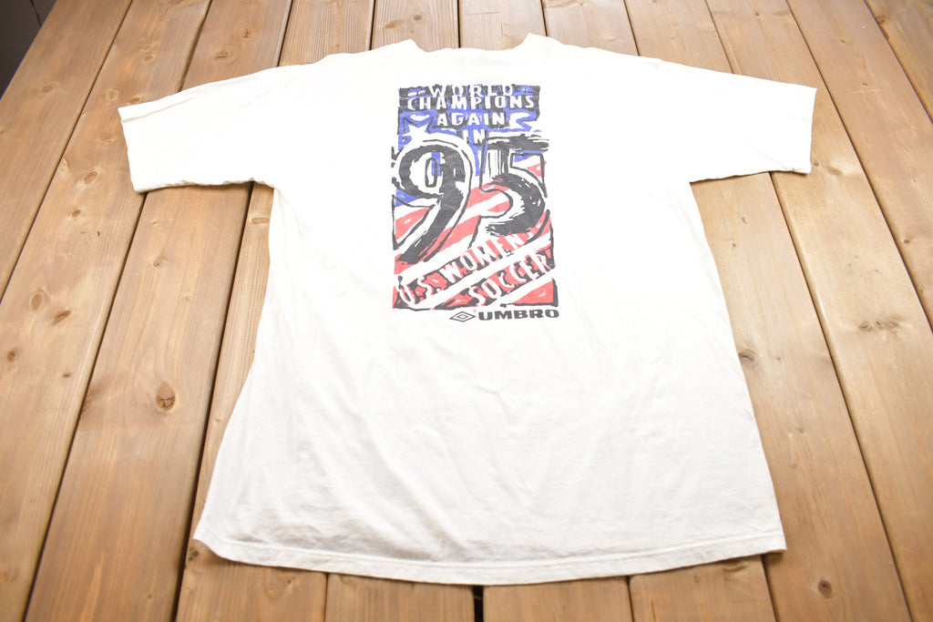 Vintage 1995 Umbro USA Women's Soccer Champions Graphic T Shirt
