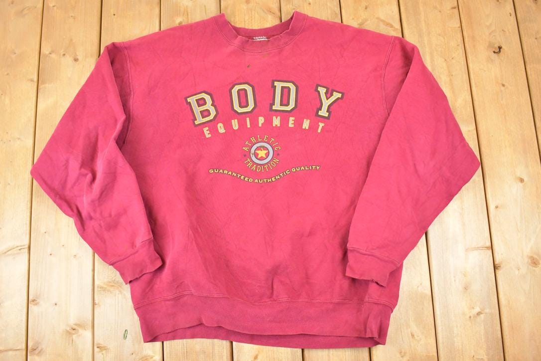 Vintage 1990s Body Equipment Graphic Print Crew Neck Sweatshirt Men's L