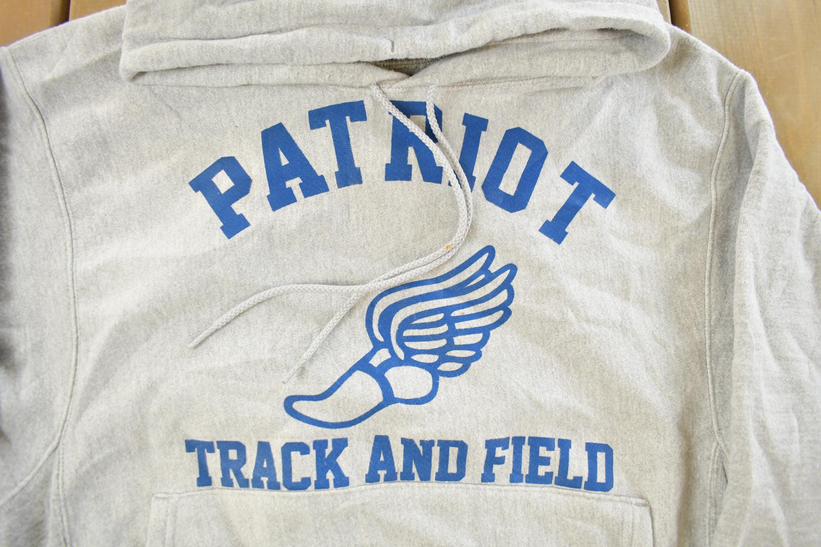 Vintage 1990s Champion Reverse Weave Patriot Track & Field Hoodie Sweatshirt Men's Small