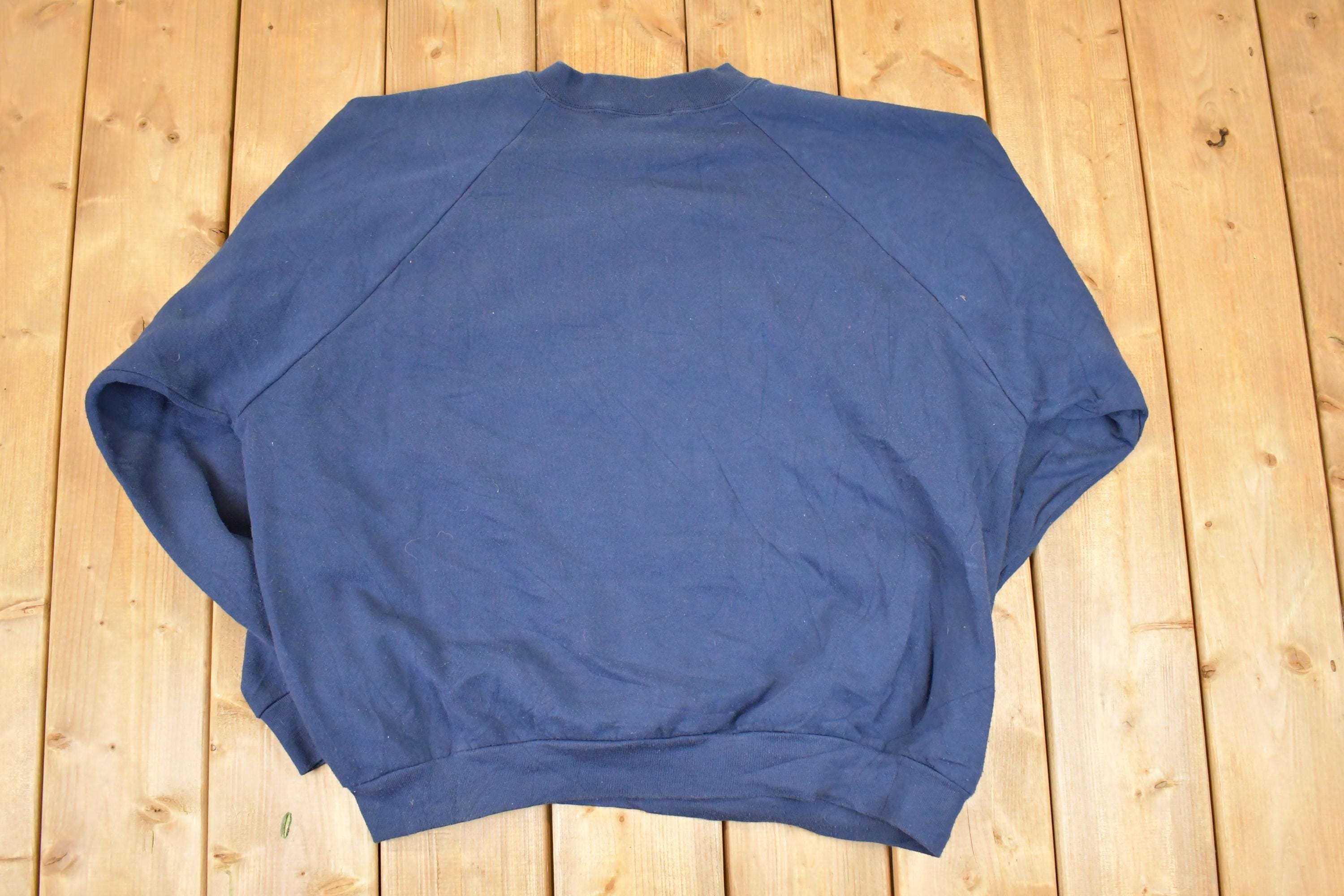 Vintage 1990s FOTL Navy Blank Crewneck Sweatshirt Mens XXL