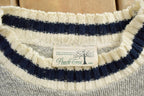 Vintage 1990s Peach Tree Neutral Striped Knit Sweater